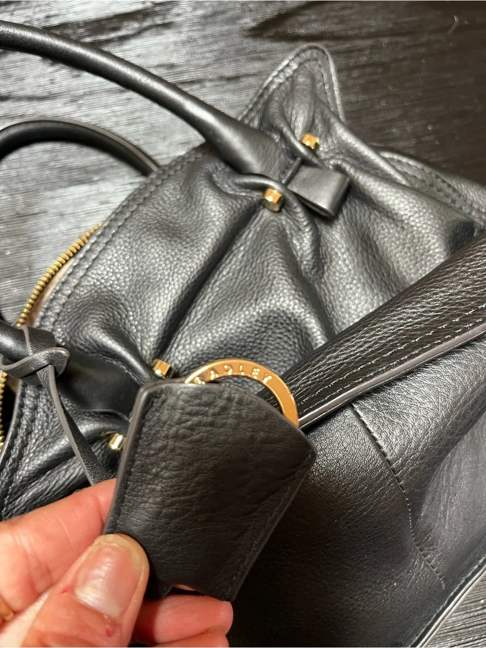 Radley London Pebbled Leather Crossbody Gold Hardware Quiet Luxury Satchel